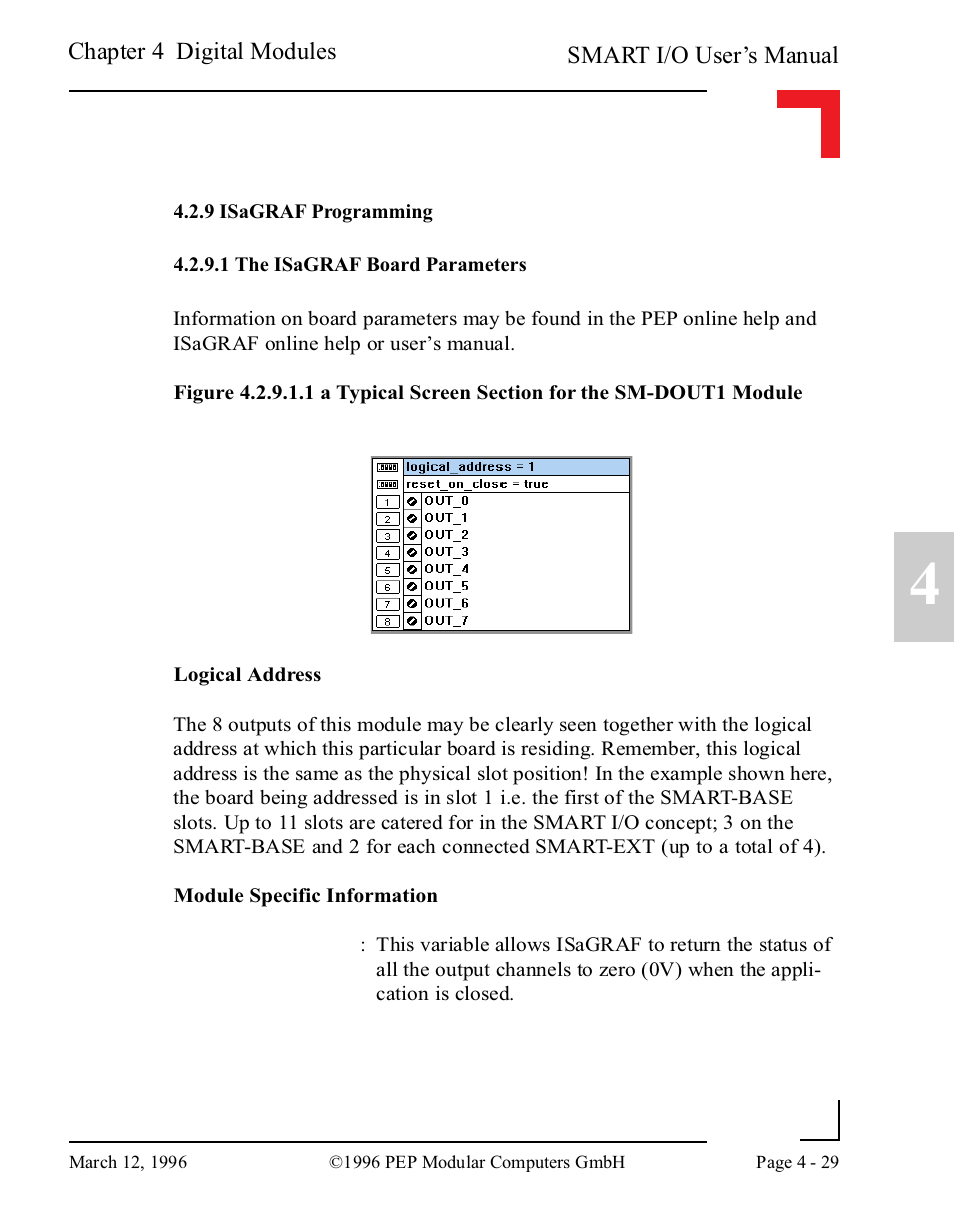9 isagraf programming, 1 the isagraf board parameters | Pepper Computer Modular Computers RS485 User Manual | Page 117 / 320