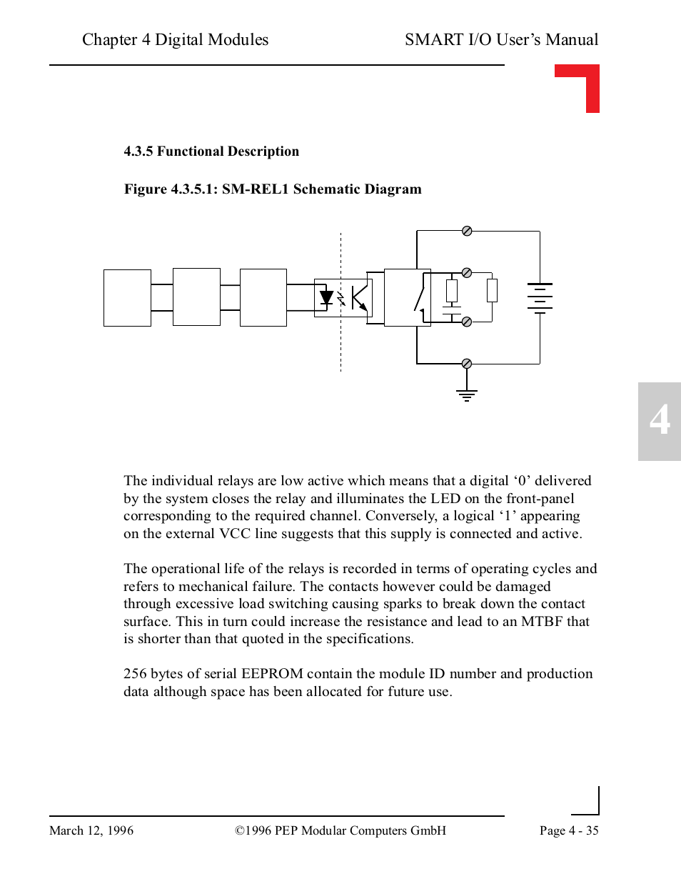 5 functional description, Smart i/o user’s manual chapter 4 digital modules | Pepper Computer Modular Computers RS485 User Manual | Page 123 / 320