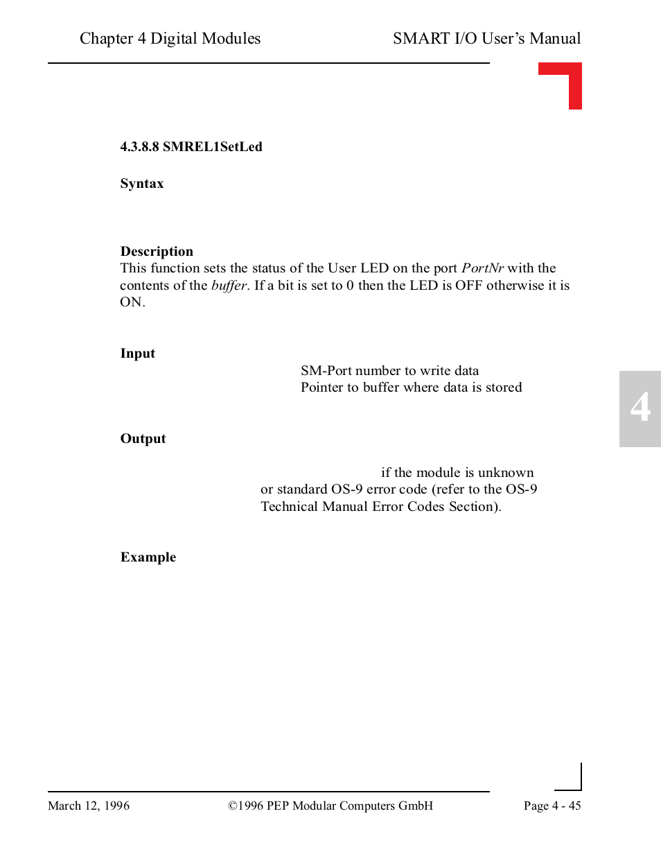 8 smrel1setled | Pepper Computer Modular Computers RS485 User Manual | Page 133 / 320