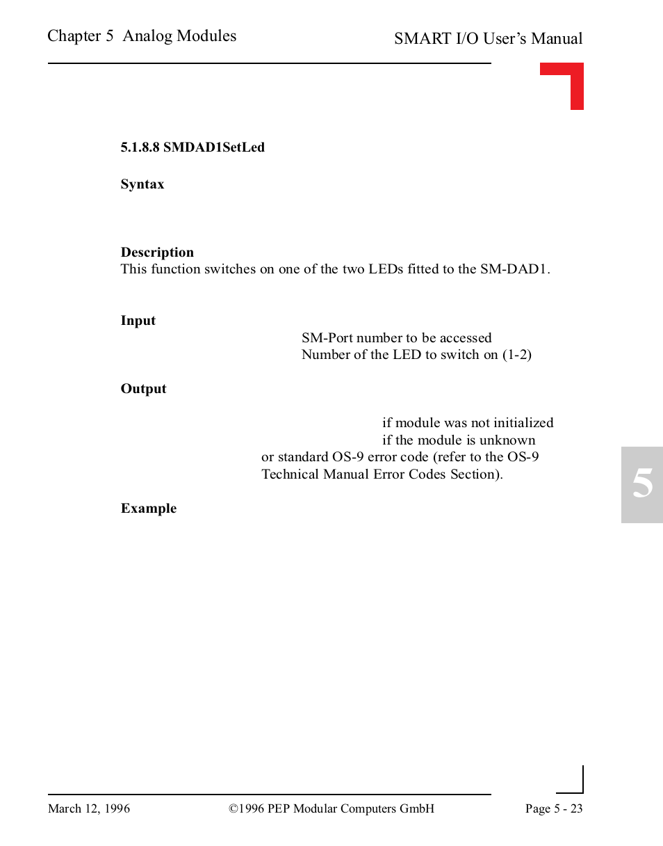 8 smdad1setled, 8 smdad1setled -23 | Pepper Computer Modular Computers RS485 User Manual | Page 179 / 320