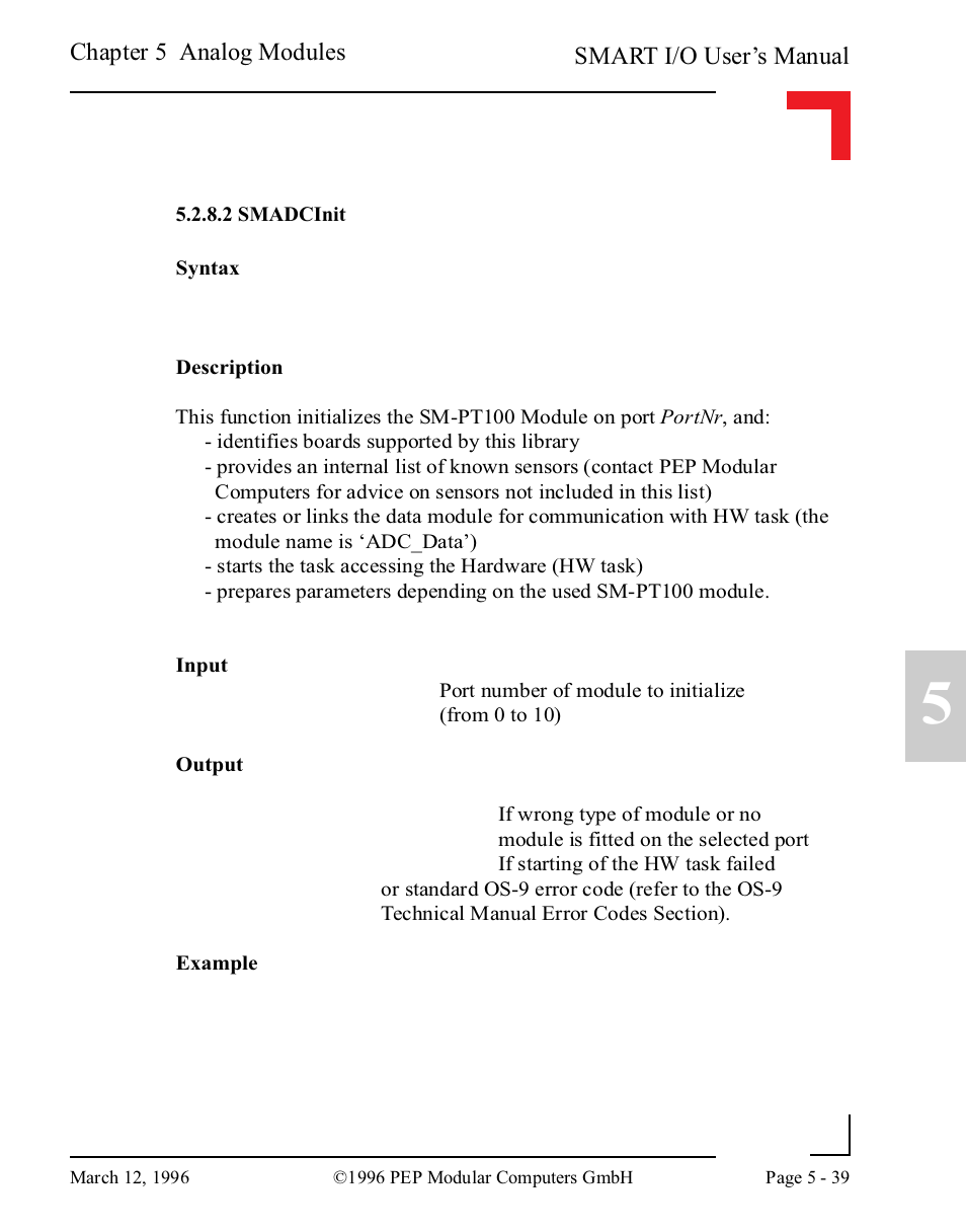 2 smadcinit, 2 smadcinit -39 | Pepper Computer Modular Computers RS485 User Manual | Page 195 / 320