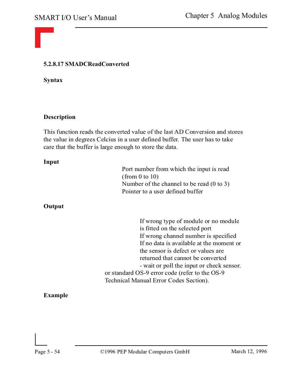 17 smadcreadconverted, 17 smadcreadconverted -54, Smart i/o user’s manual | Chapter 5 analog modules | Pepper Computer Modular Computers RS485 User Manual | Page 210 / 320