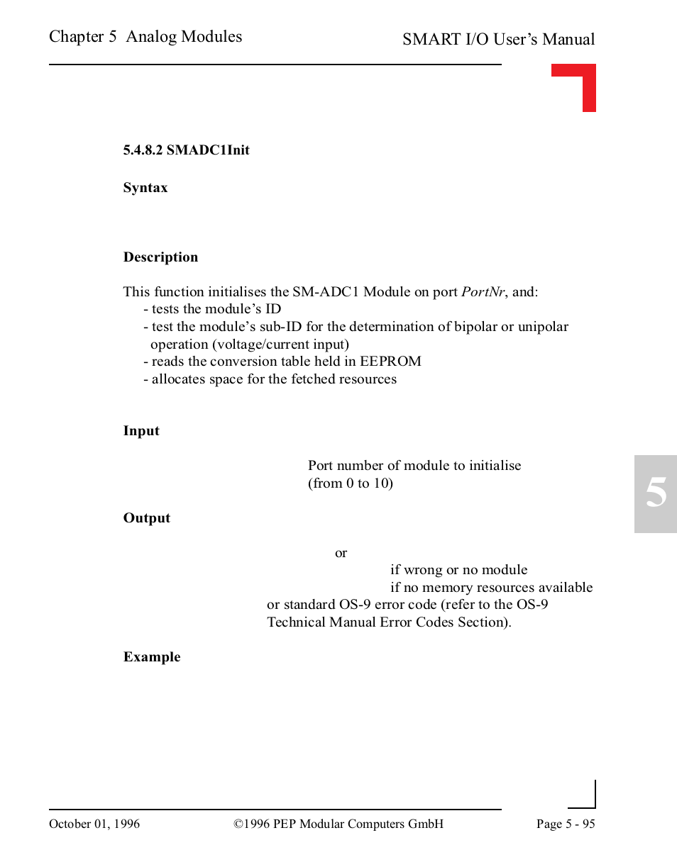 2 smadc1init, 2 smadc1init -95 | Pepper Computer Modular Computers RS485 User Manual | Page 251 / 320