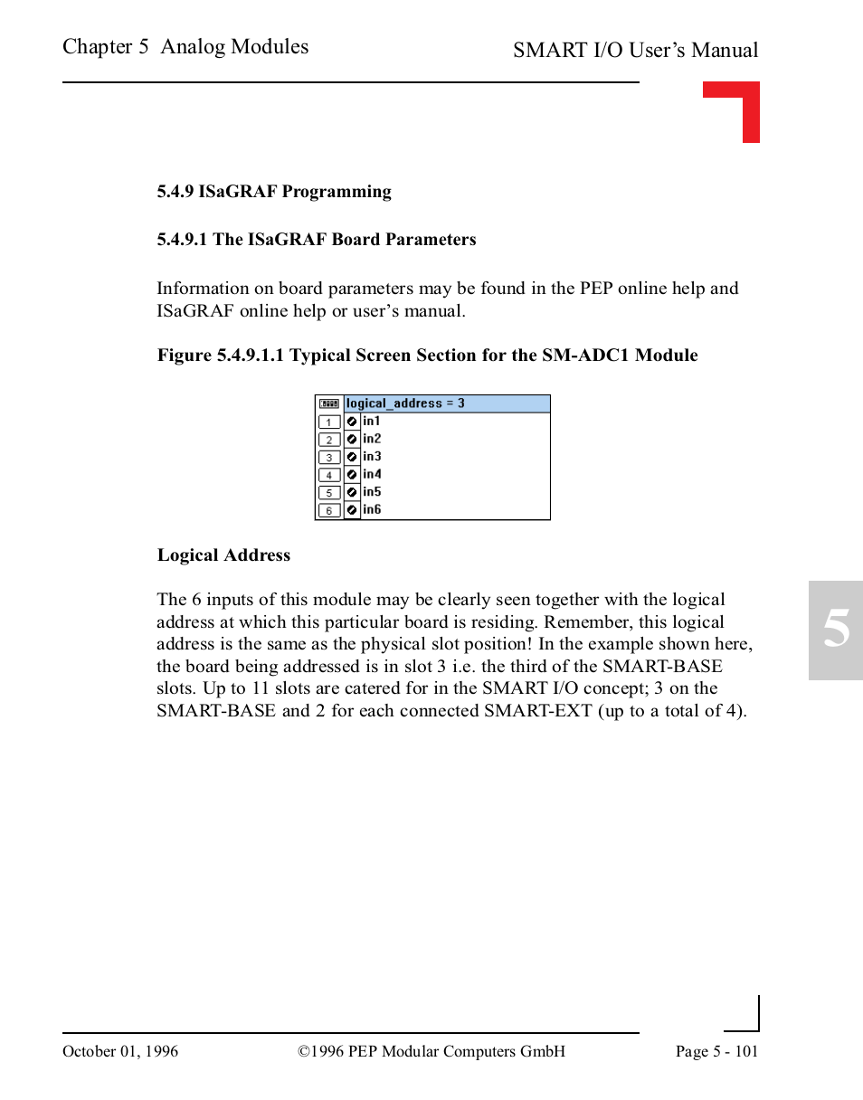 9 isagraf programming, 1 the isagraf board parameters, 9 isagraf programming -101 | 1 the isagraf board parameters -101 | Pepper Computer Modular Computers RS485 User Manual | Page 257 / 320