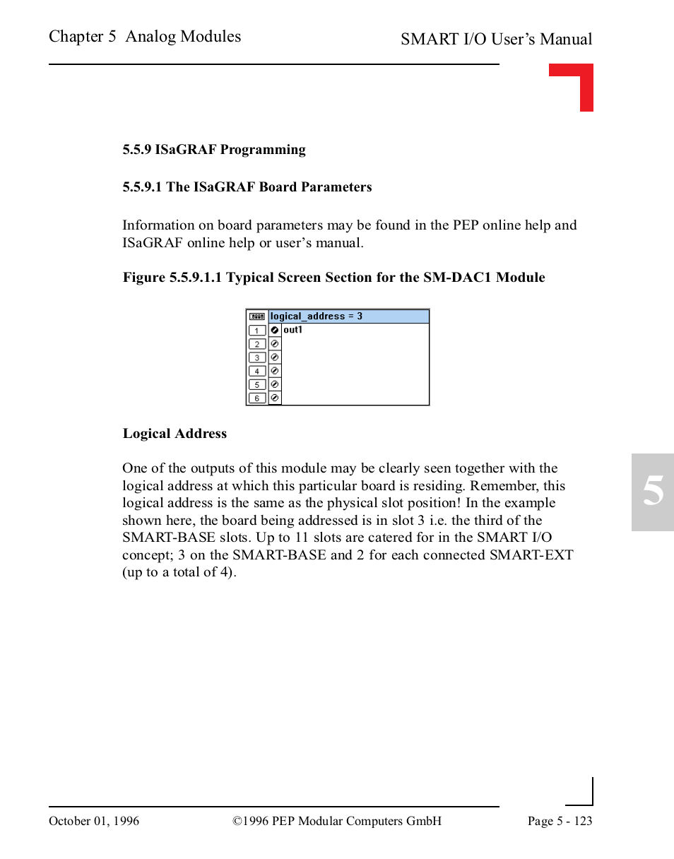 9 isagraf programming, 1 the isagraf board parameters, 9 isagraf programming -123 | 1 the isagraf board parameters -123 | Pepper Computer Modular Computers RS485 User Manual | Page 279 / 320