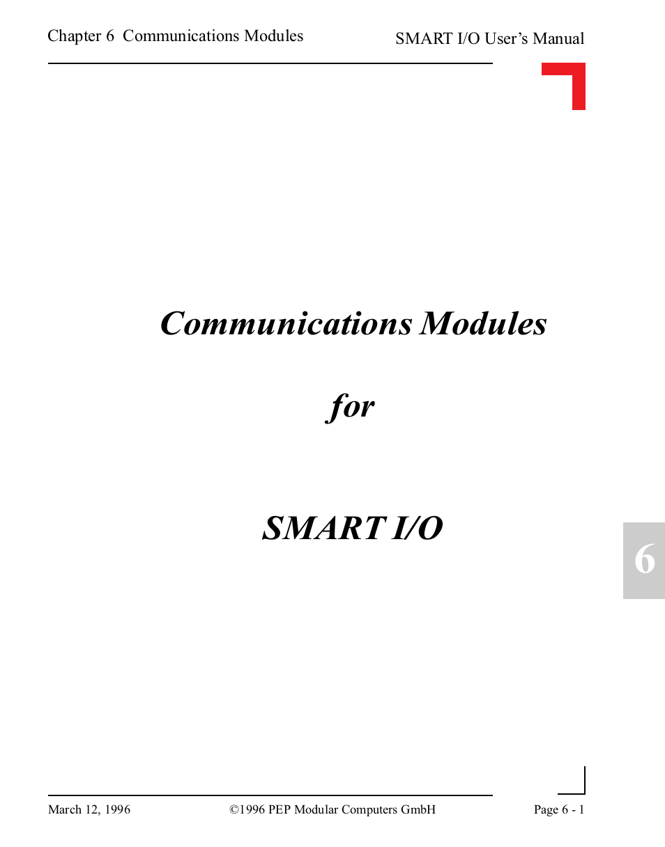 Communications modules, Comms.pdf, Communications modules for smart i/o | Pepper Computer Modular Computers RS485 User Manual | Page 283 / 320