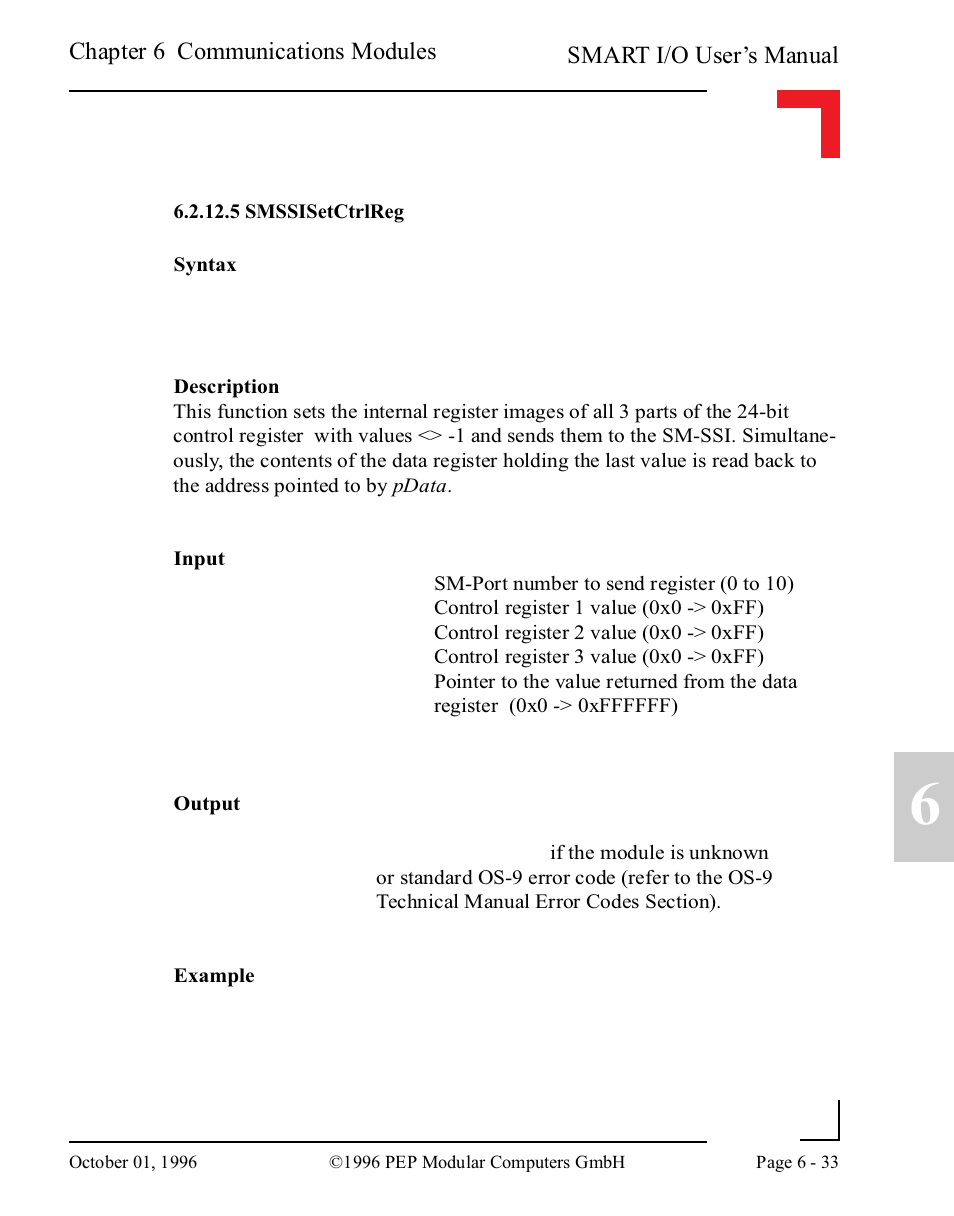 5 smssisetctrlreg, 5 smssisetctrlreg -33 | Pepper Computer Modular Computers RS485 User Manual | Page 315 / 320