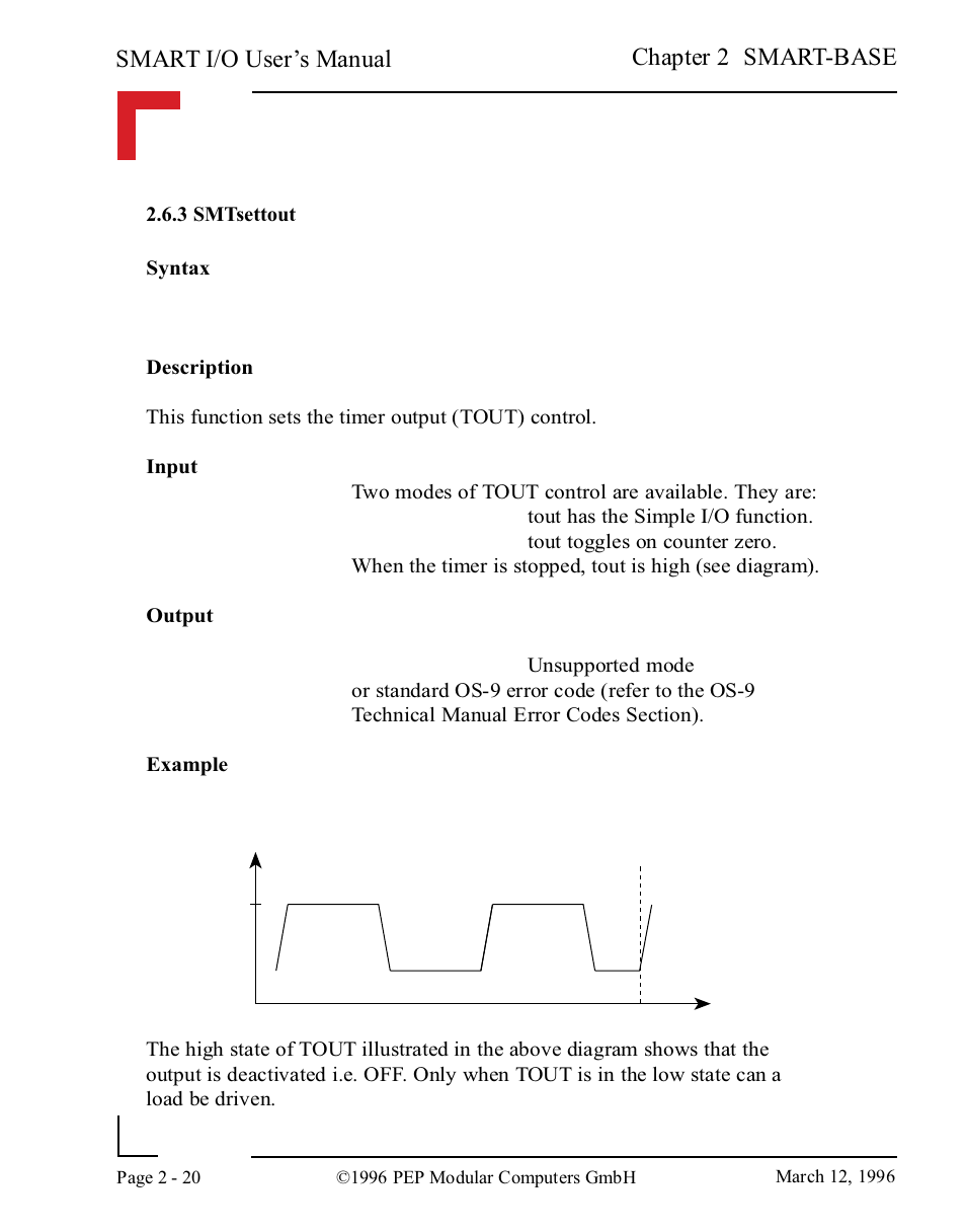 3 smtsettout, 3 smtsettout -20, Smart i/o user’s manual | Chapter 2 smart-base | Pepper Computer Modular Computers RS485 User Manual | Page 60 / 320