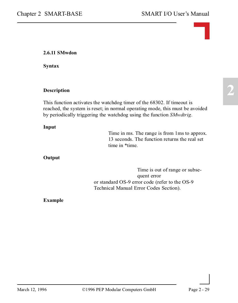 11 smwdon, 11 smwdon -29 | Pepper Computer Modular Computers RS485 User Manual | Page 69 / 320