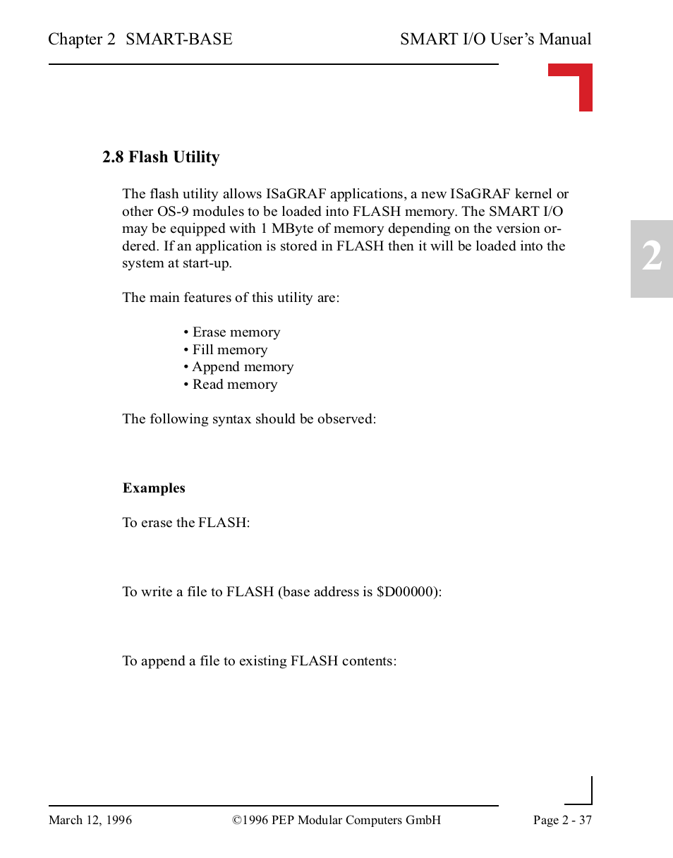 8 flash utility, 8 flash utility -37 | Pepper Computer Modular Computers RS485 User Manual | Page 77 / 320