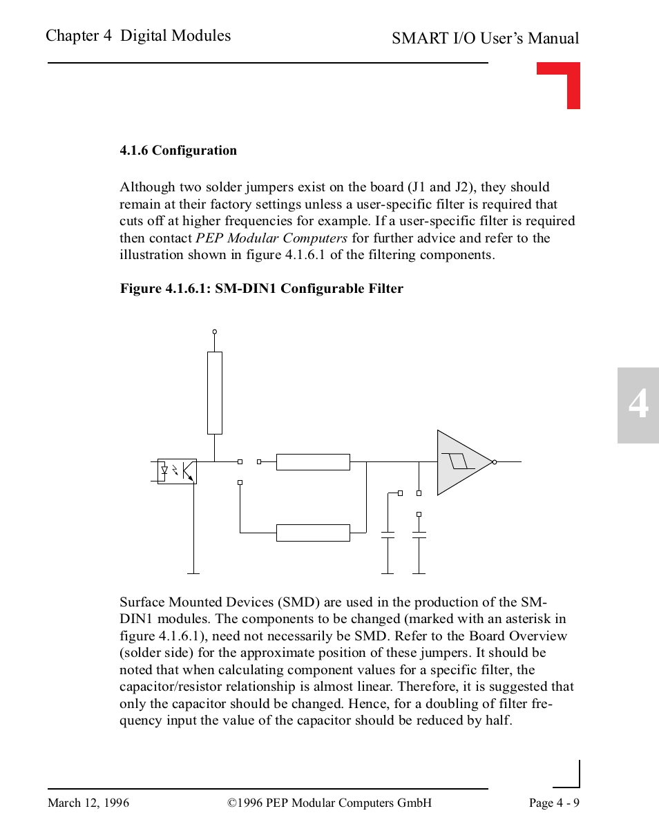 6 configuration, Smart i/o user’s manual, Chapter 4 digital modules | Pepper Computer Modular Computers RS485 User Manual | Page 97 / 320