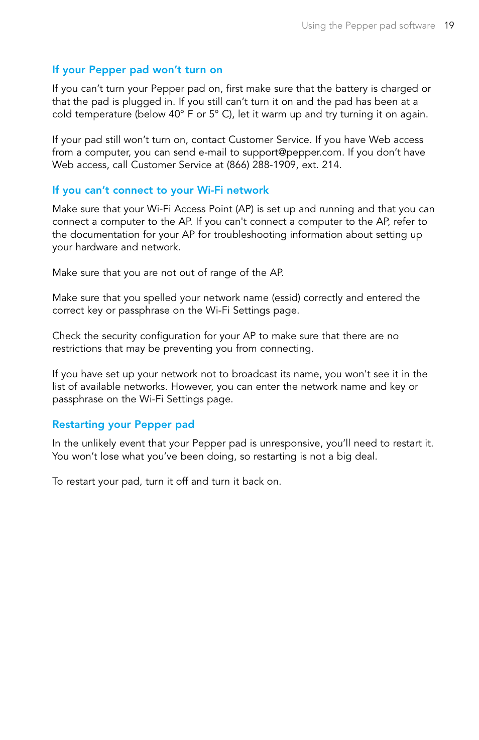 Pepper Computer Wireless Pad User Manual | Page 21 / 28