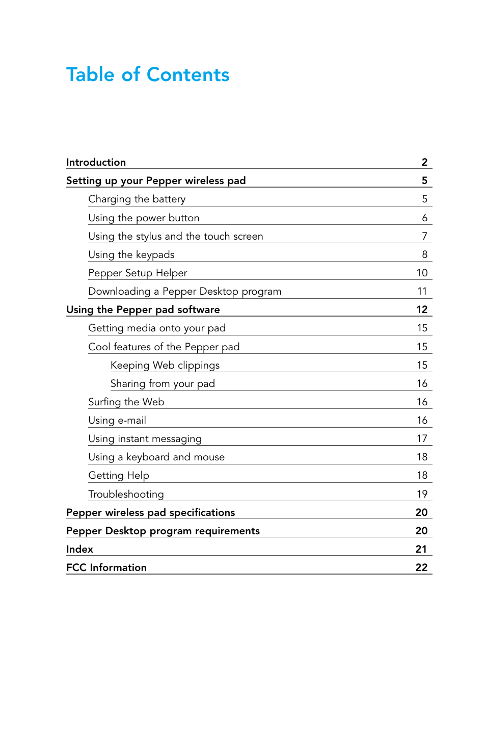 Pepper Computer Wireless Pad User Manual | Page 3 / 28