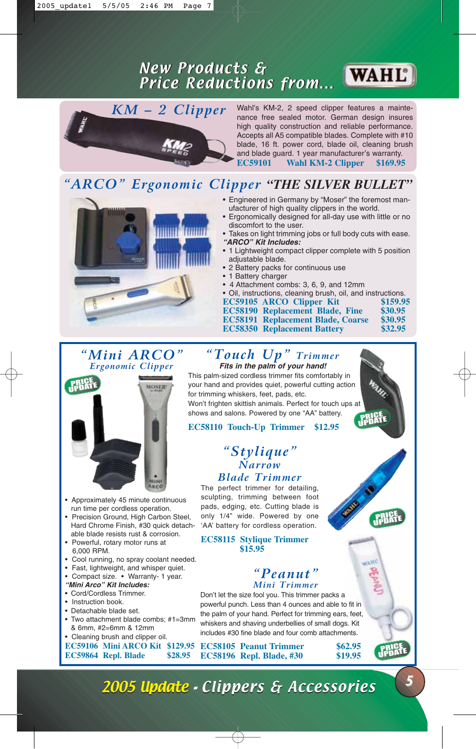 Peanut, Touch up, Stylique | Mini arco, New products & price reductions from, Km – 2 clipper | Petsafe EC245 User Manual | Page 7 / 12