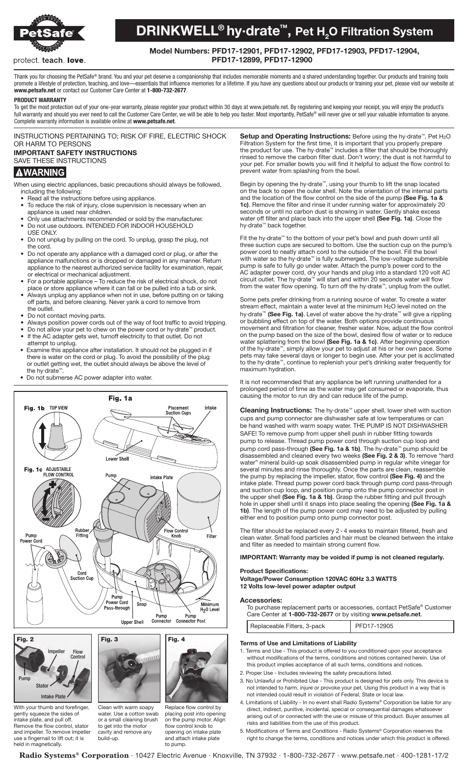 Petsafe DRINKWELL HY-DRATE PFD17-12901 User Manual | 1 page