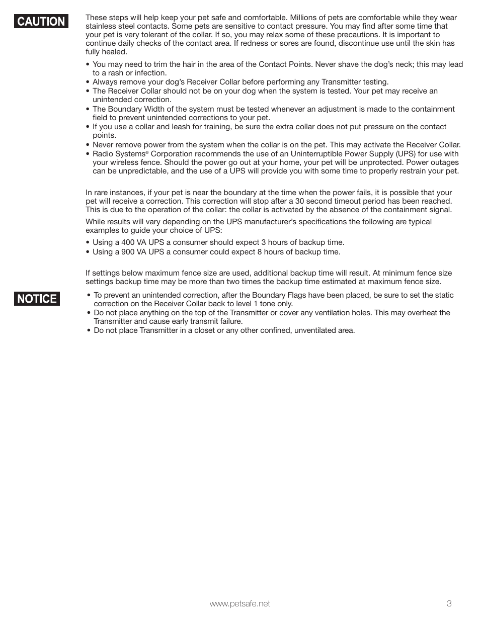 Petsafe Wireless Pet Containment System PIF-300 User Manual | Page 3 / 24