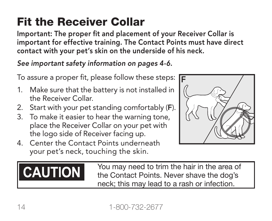 Fit the receiver collar | Petsafe PIF-275-19 User Manual | Page 14 / 28