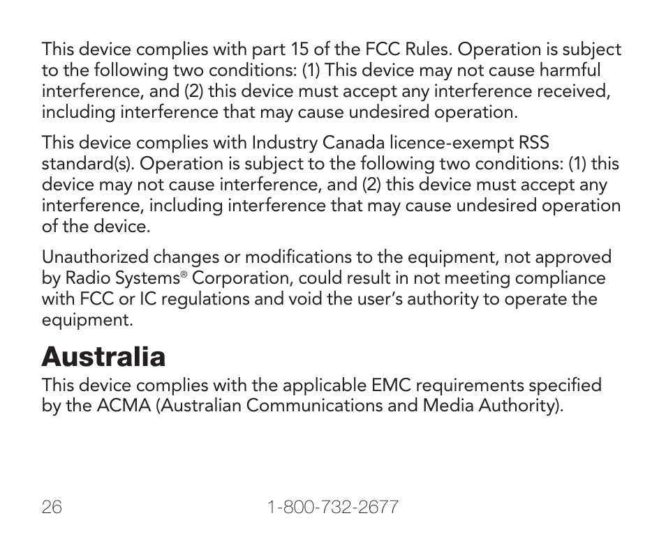 Australia | Petsafe PIF-275-19 User Manual | Page 26 / 28