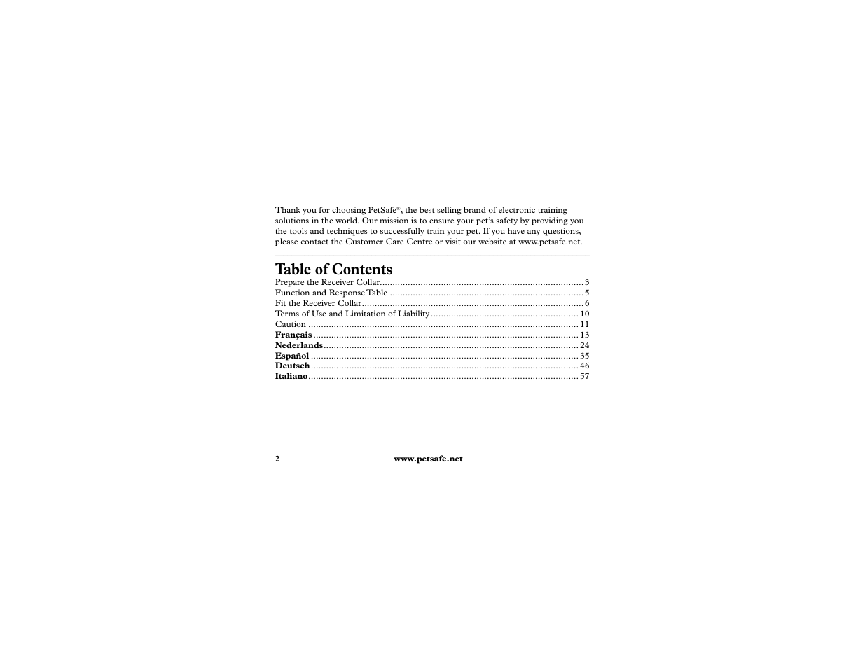 Petsafe In-Ground Cat Fence Extra Receiver User Manual | Page 2 / 68