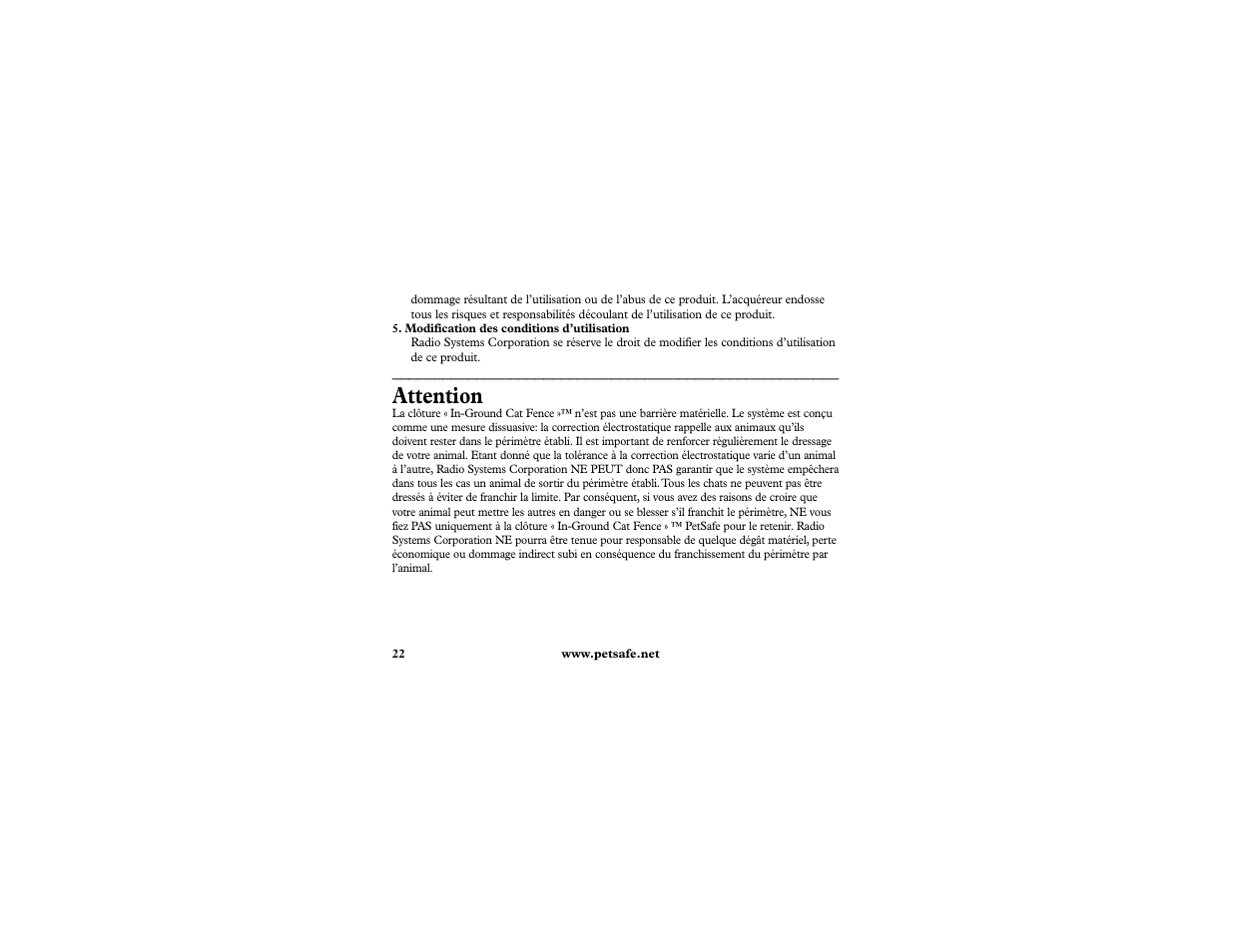 Attention | Petsafe In-Ground Cat Fence Extra Receiver User Manual | Page 22 / 68