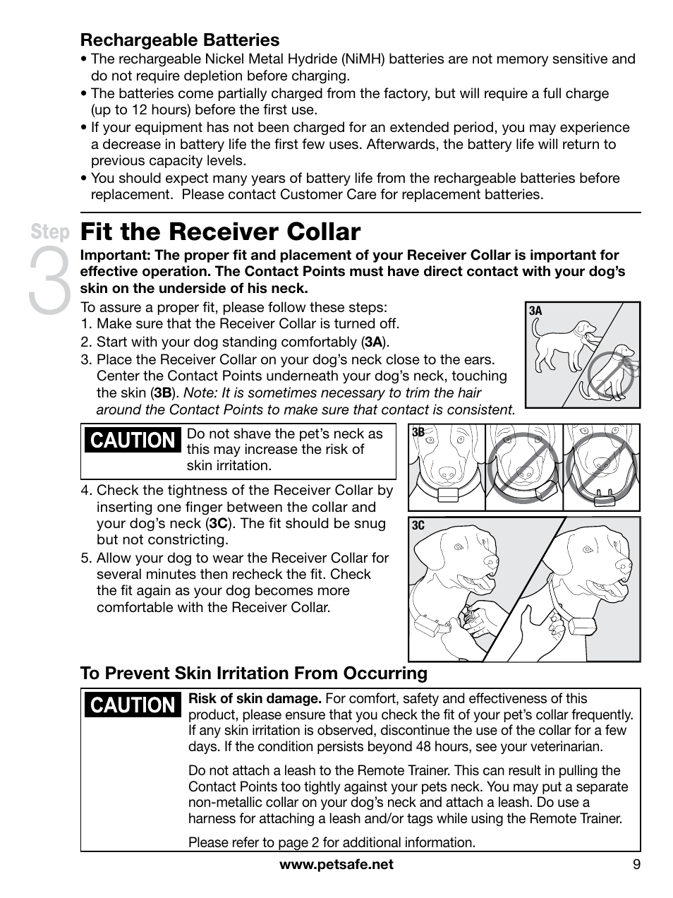 Fit the receiver collar, Step | Petsafe PDT00-12892 User Manual | Page 9 / 24