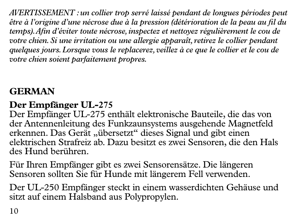 Petsafe UL-275 User Manual | Page 10 / 36