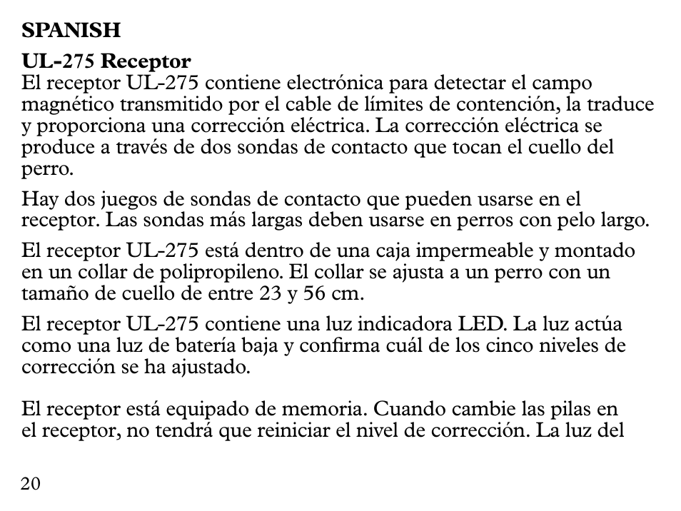 Petsafe UL-275 User Manual | Page 20 / 36