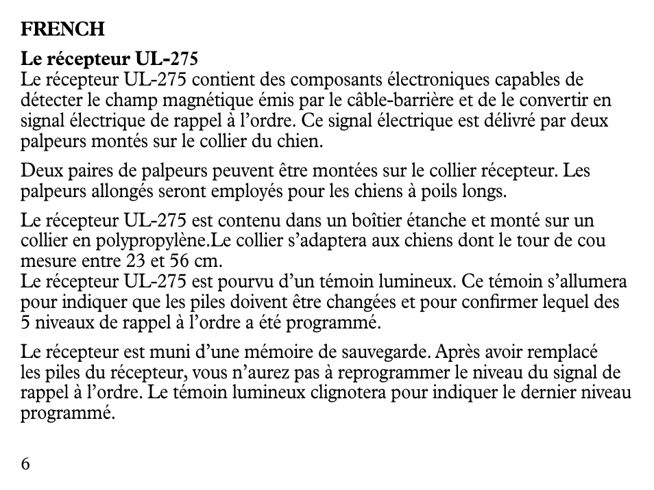 Petsafe UL-275 User Manual | Page 6 / 36