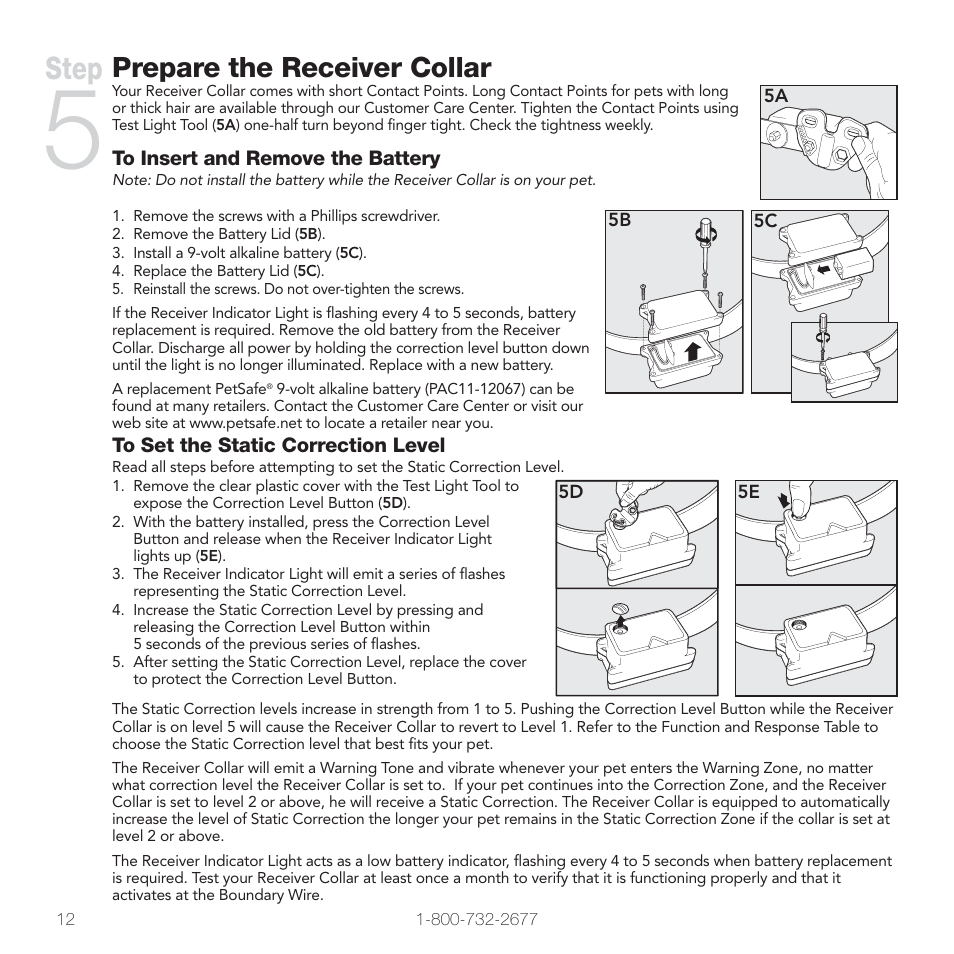 Step, Prepare the receiver collar | Petsafe PIG00-10777 User Manual | Page 12 / 28