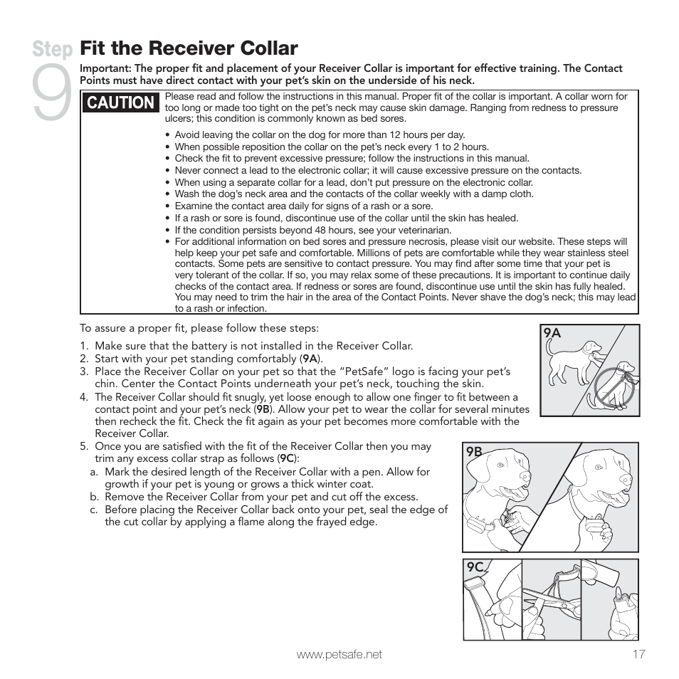 Step, Fit the receiver collar | Petsafe PIG00-10777 User Manual | Page 17 / 28