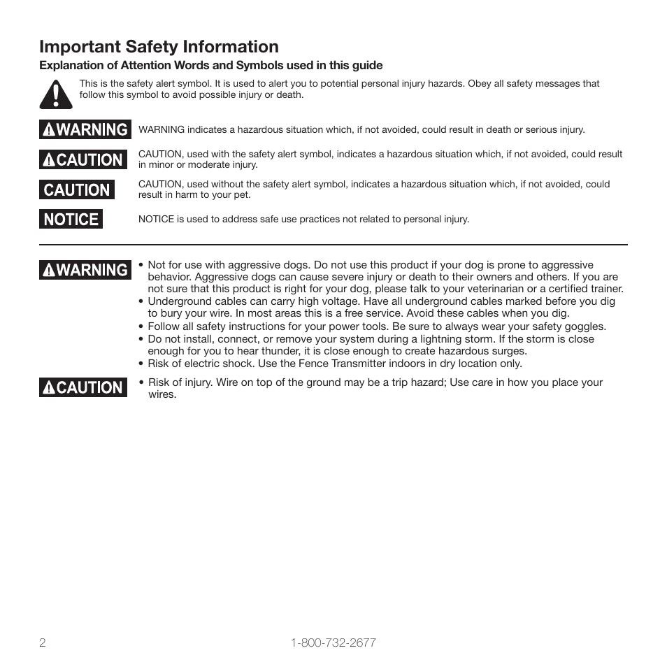 Important safety information | Petsafe PIG00-10777 User Manual | Page 2 / 28