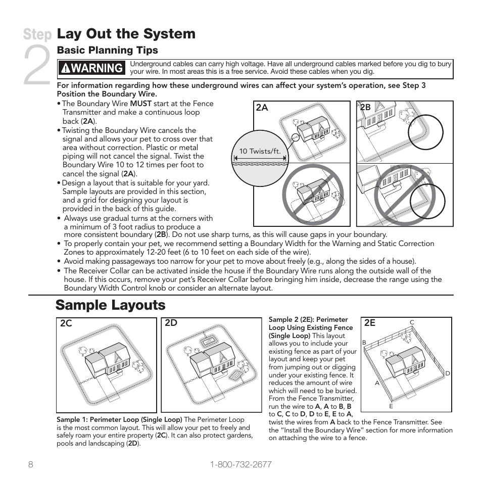 Step, Lay out the system, Sample layouts | Petsafe PIG00-10777 User Manual | Page 8 / 28