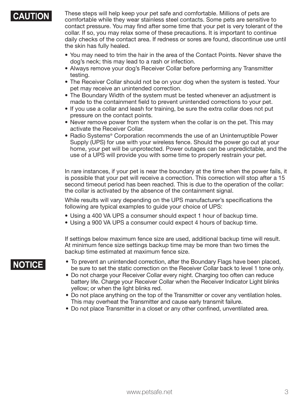 Petsafe Stay+Play Wireless Fence PIF00-12917 User Manual | Page 3 / 28