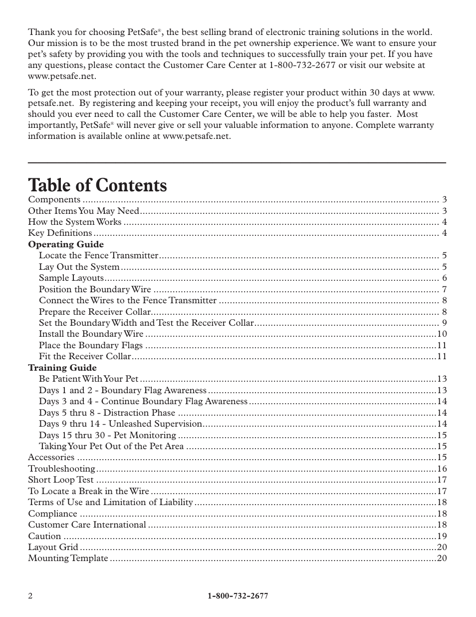 Petsafe IN-GROUND FENCE RFA-67 User Manual | Page 2 / 20