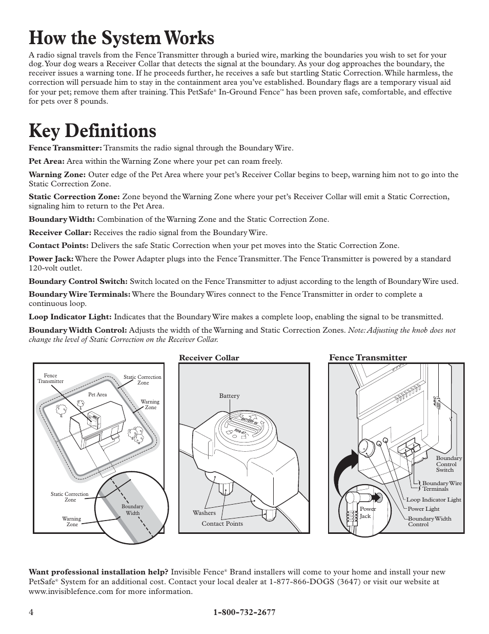 How the system works, Key definitions, Fence transmitter | Petsafe IN-GROUND FENCE RFA-67 User Manual | Page 4 / 20