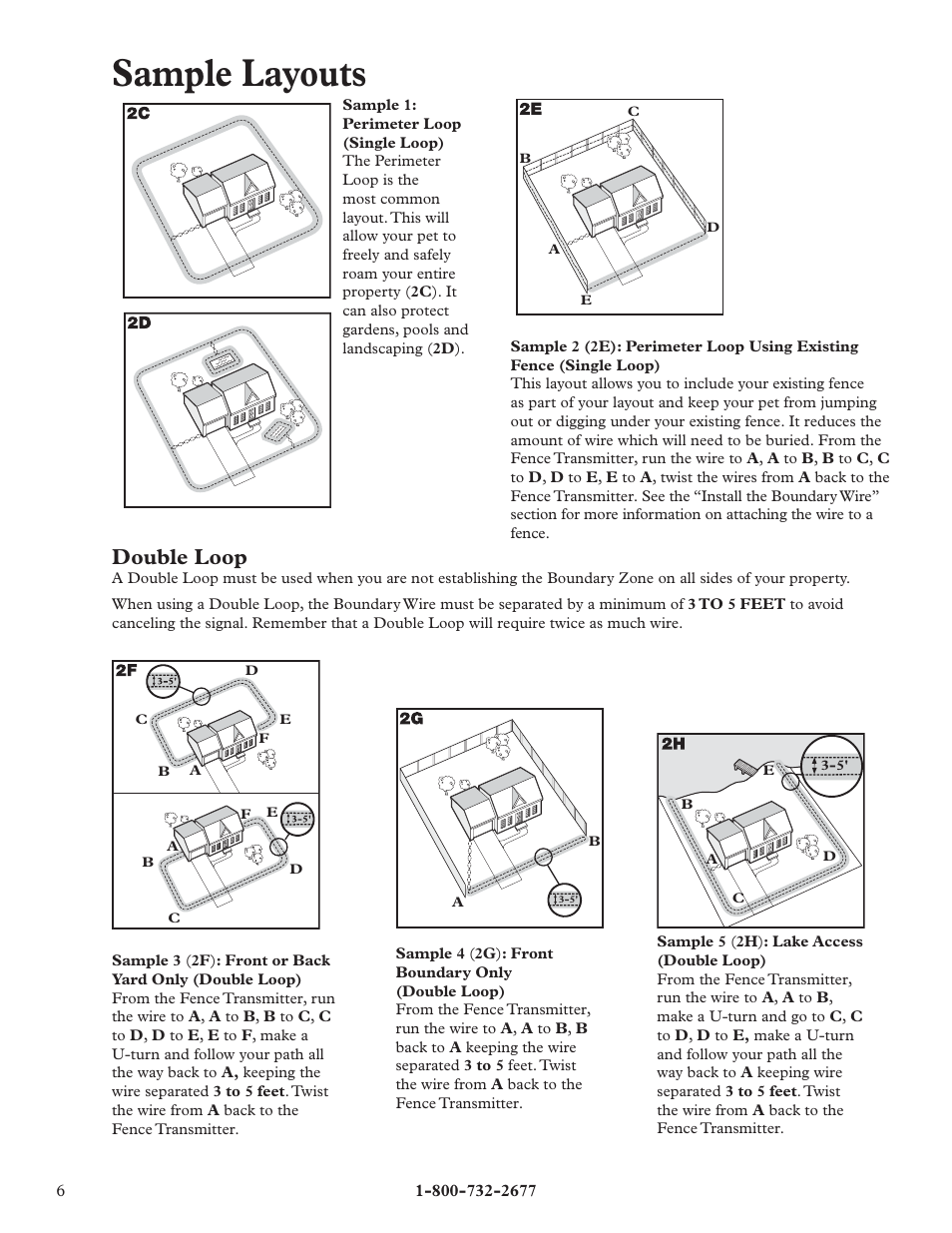 Sample layouts, Double loop | Petsafe IN-GROUND FENCE RFA-67 User Manual | Page 6 / 20