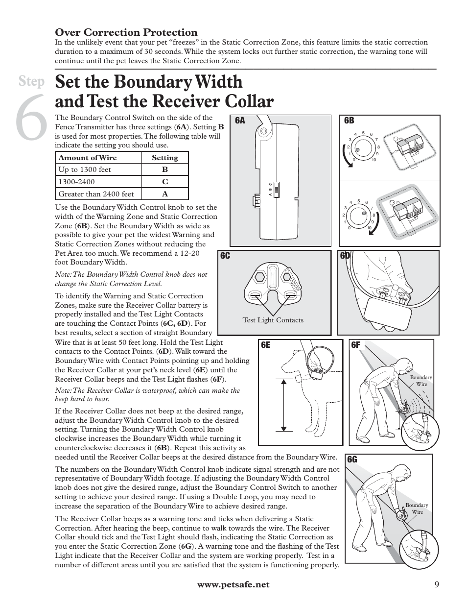 Step, Over correction protection | Petsafe IN-GROUND FENCE RFA-67 User Manual | Page 9 / 20