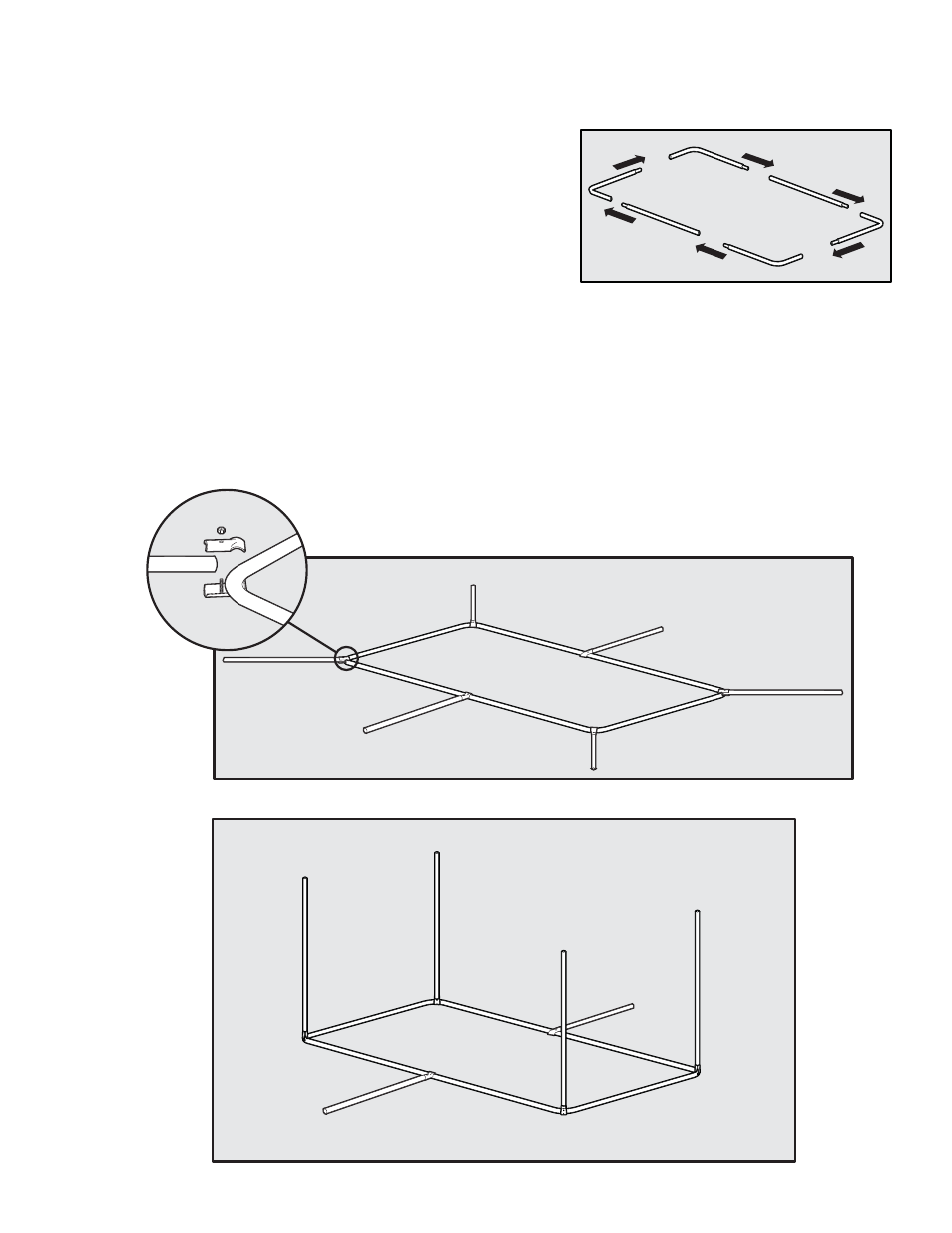 Conecte la estructura inferior, Agregue tubos verticales | Petsafe Dog Kennel User Manual | Page 20 / 28