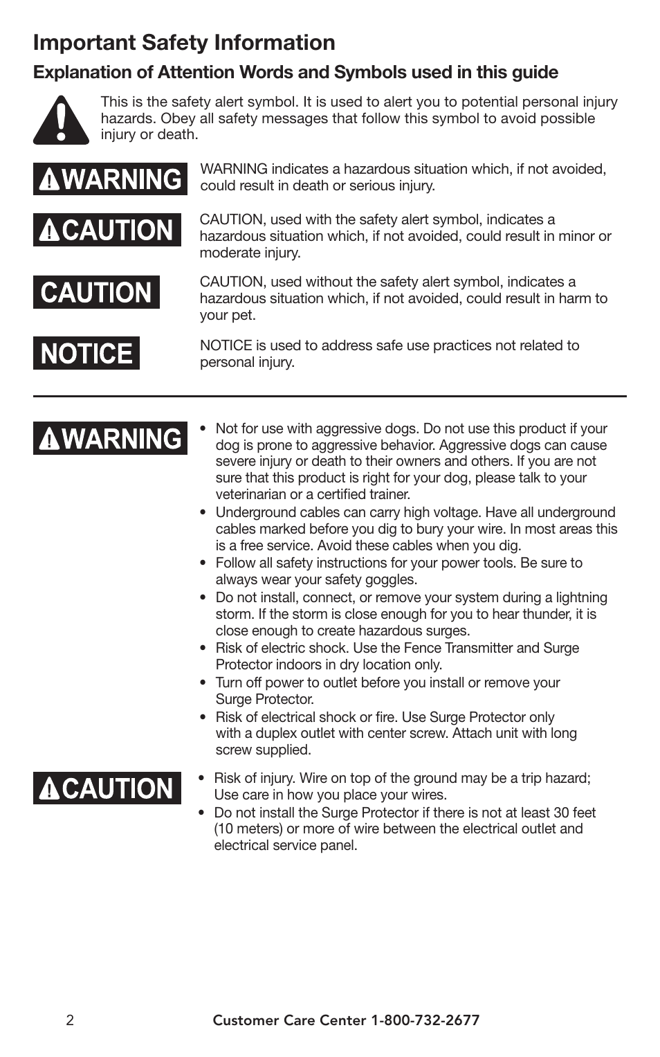 Important safety information | Petsafe IN-GROUND FENCE PIG00-10773 User Manual | Page 2 / 36