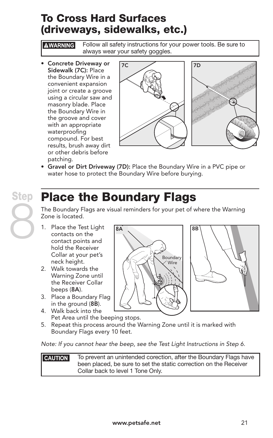 Place the boundary flags, Step | Petsafe IN-GROUND FENCE PIG00-10773 User Manual | Page 21 / 36