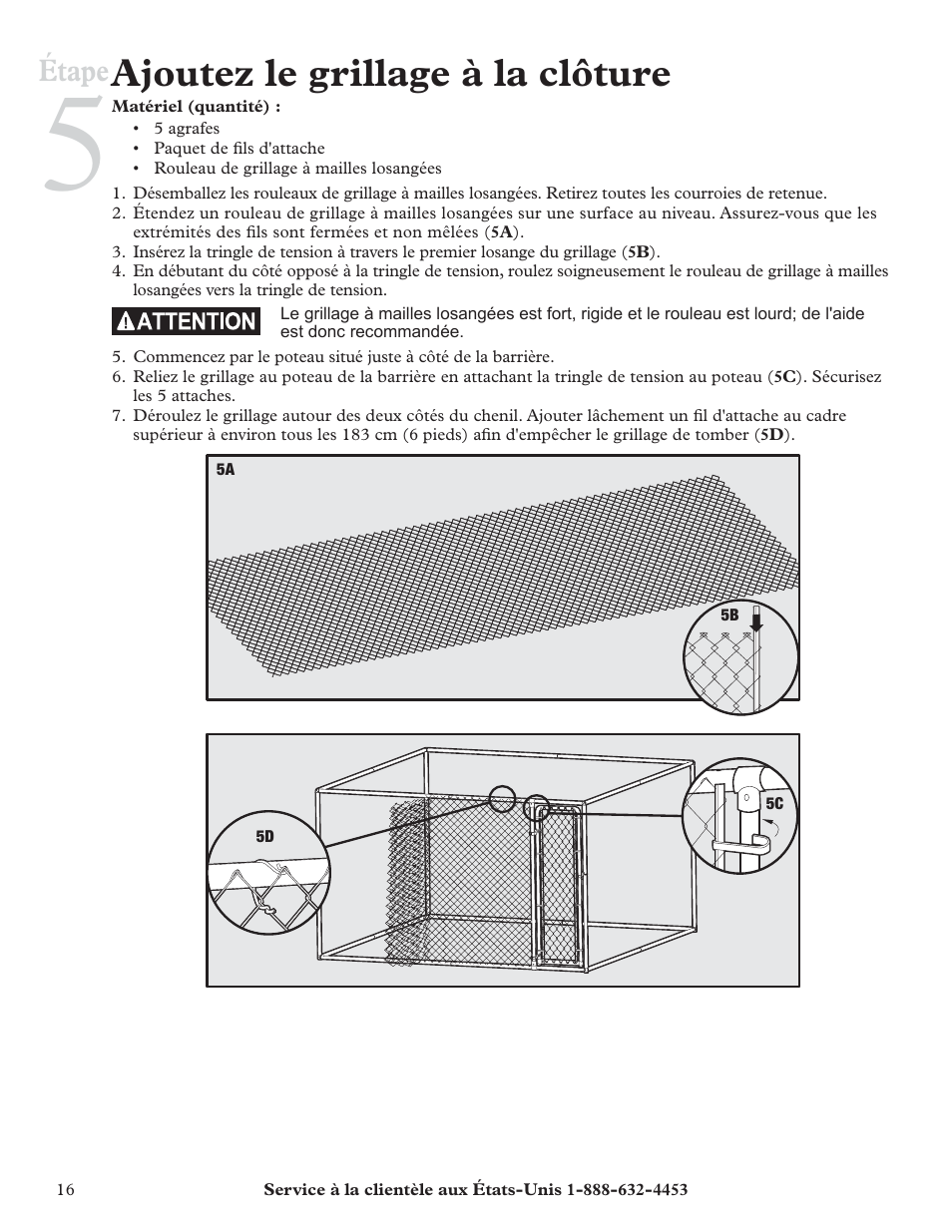 Ajoutez le grillage à la clôture, Étape | Petsafe HBK11-11926 User Manual | Page 16 / 28