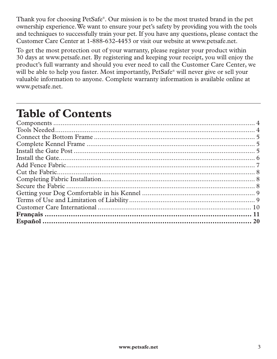 Petsafe HBK11-11926 User Manual | Page 3 / 28