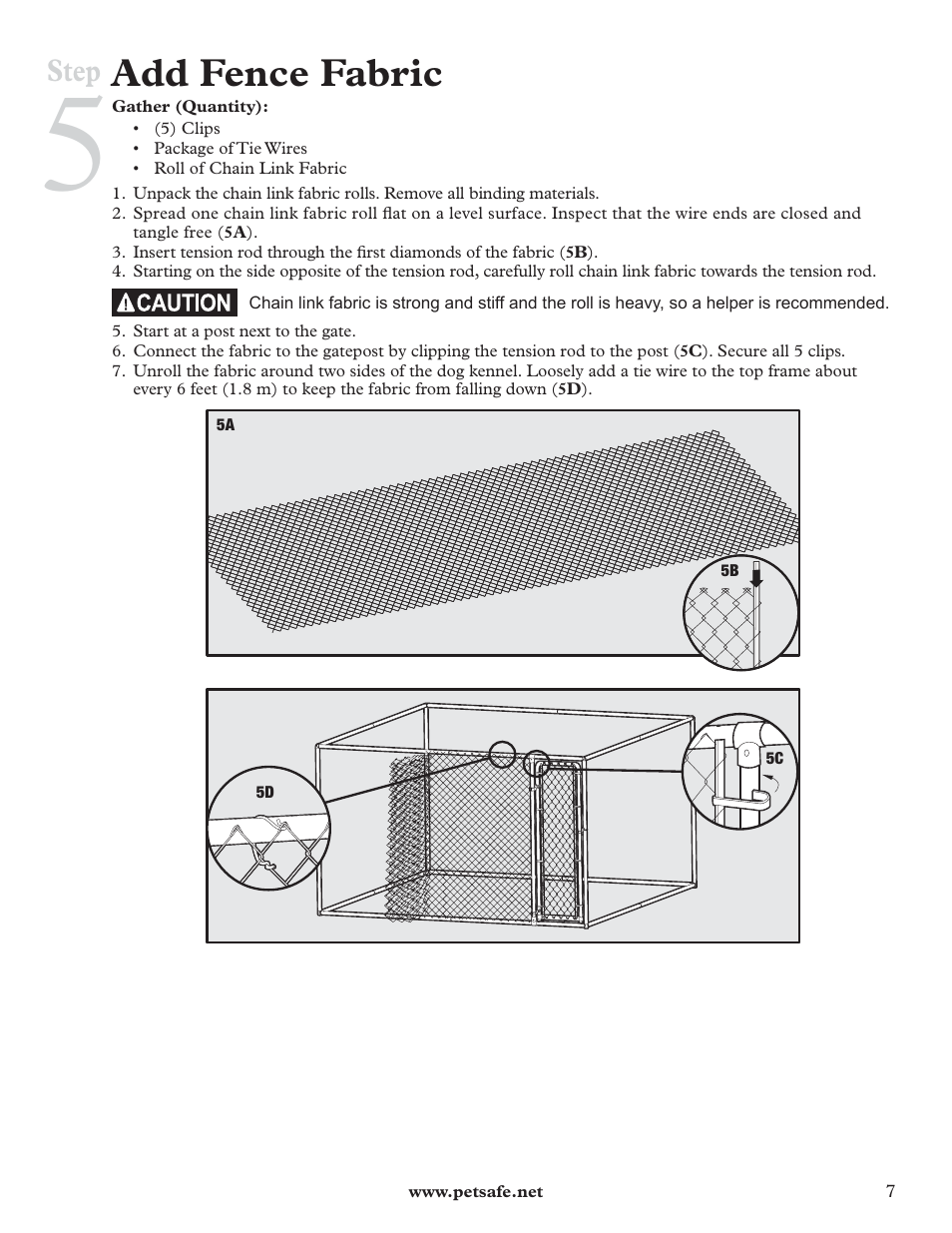 Add fence fabric, Step | Petsafe HBK11-11926 User Manual | Page 7 / 28