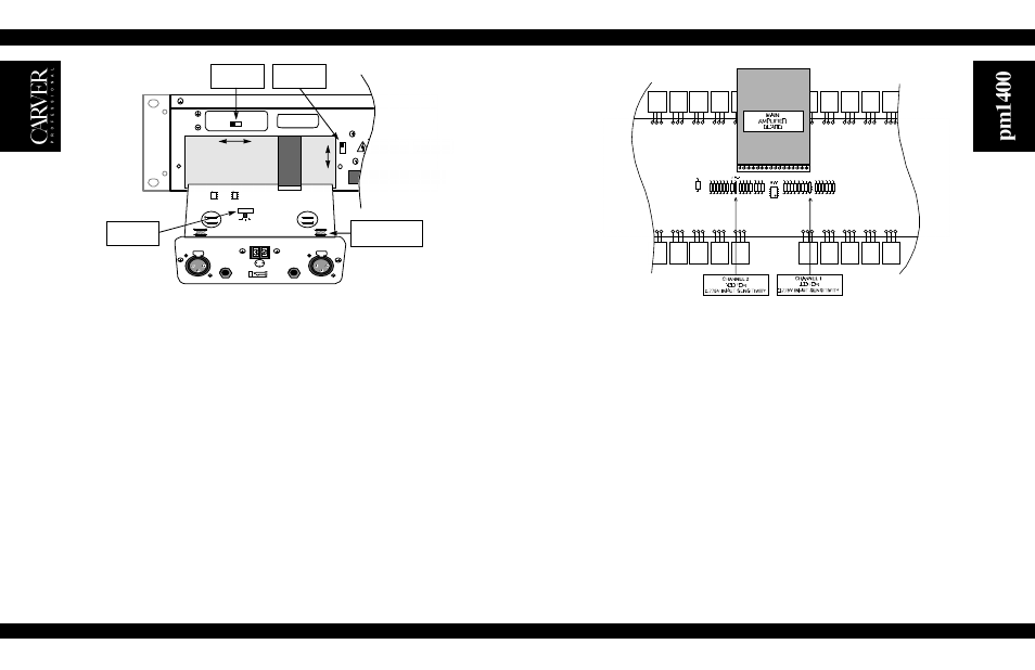 Servicing instructions, 13 figure 9, Figure 8 | Input polarity, No sound, no power, Stereo/mono switch, Level defeat switch, Input sensitivity modification | Phoenix Gold pm1400 User Manual | Page 14 / 18