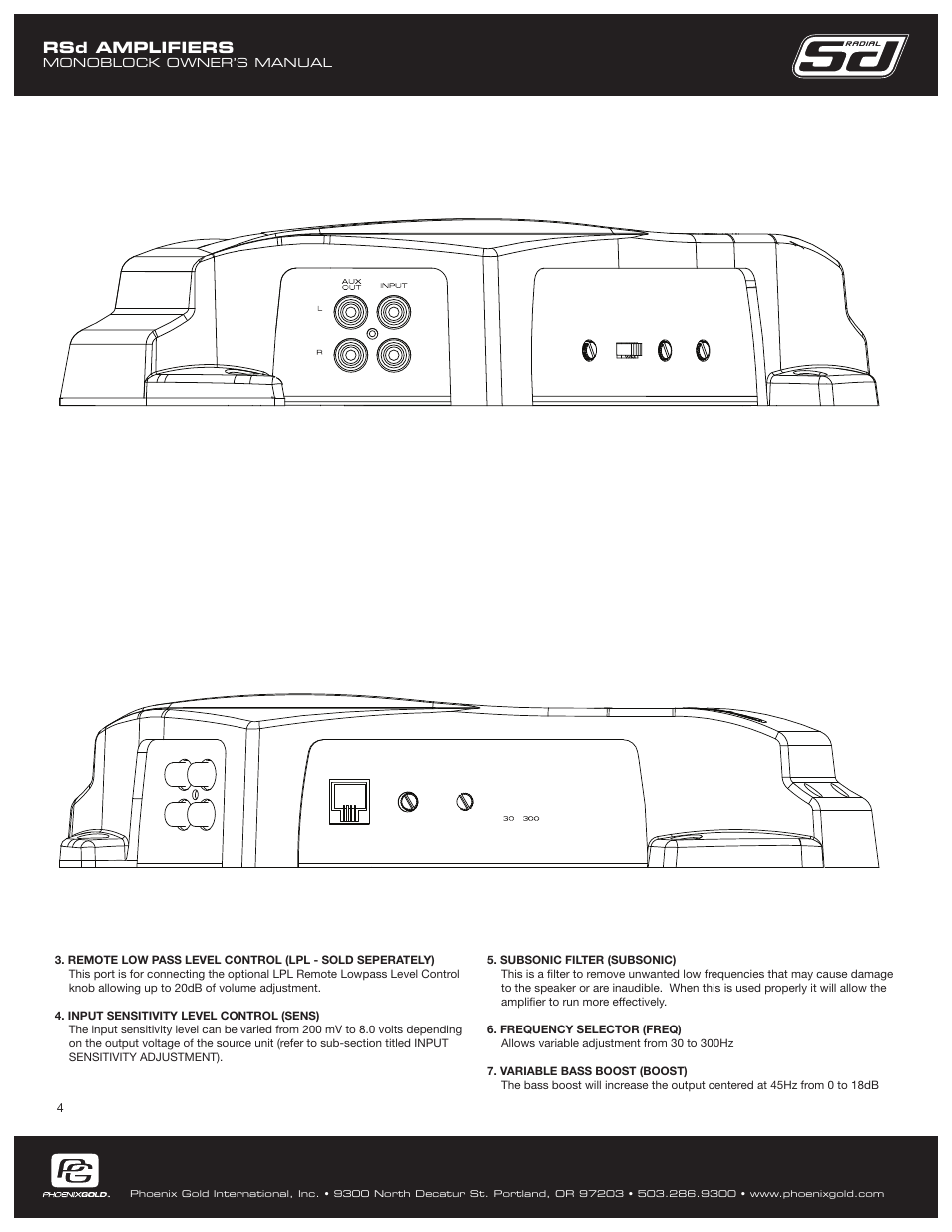 Rsd amplifiers | Phoenix Gold RSd1200.1 User Manual | Page 4 / 8