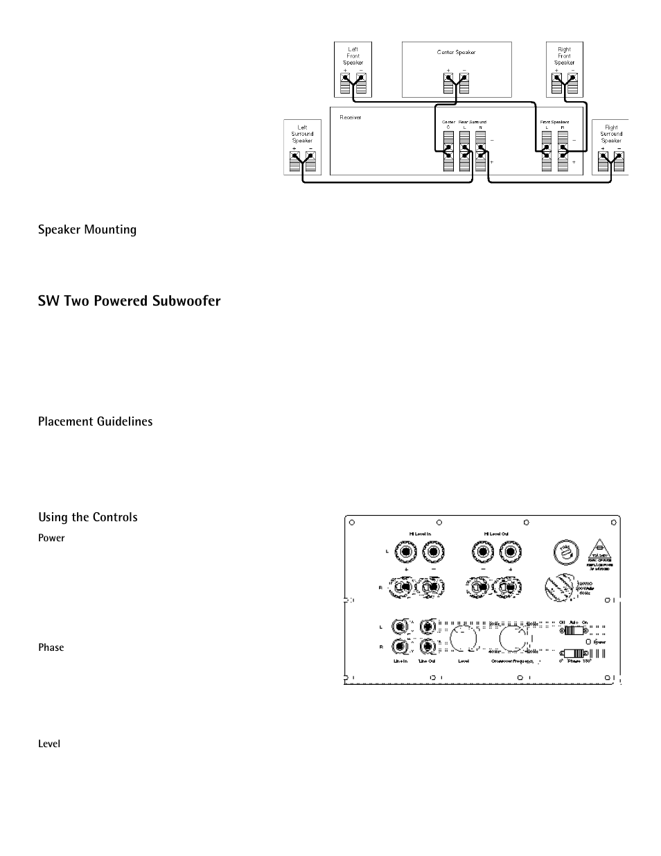 Sw two powered subwoofer | Phoenix Gold 100 User Manual | Page 2 / 4