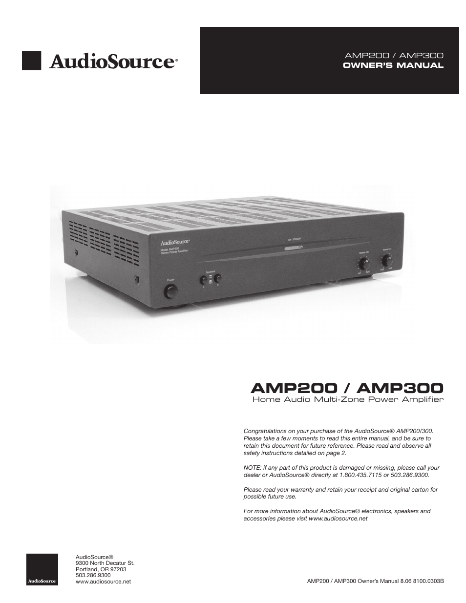 Phoenix Gold AMP300 User Manual | 8 pages