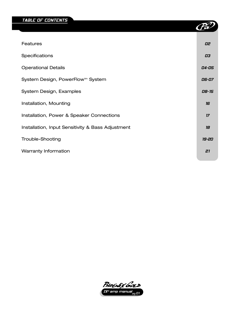 Phoenix Gold ZX475Ti User Manual | Page 2 / 22
