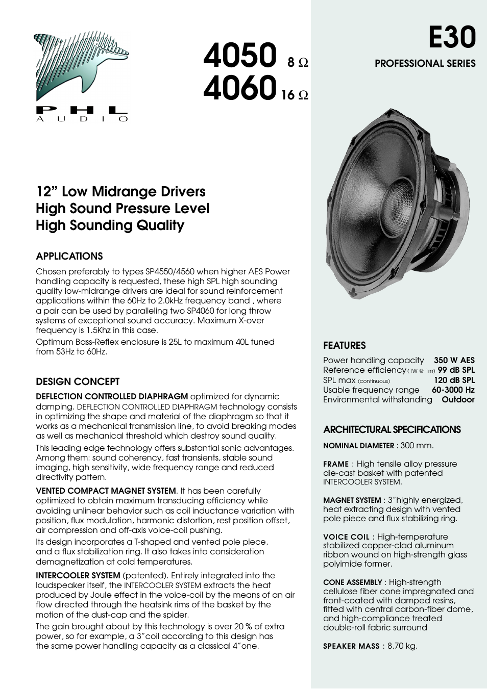 PHL Audio E30 User Manual | 2 pages