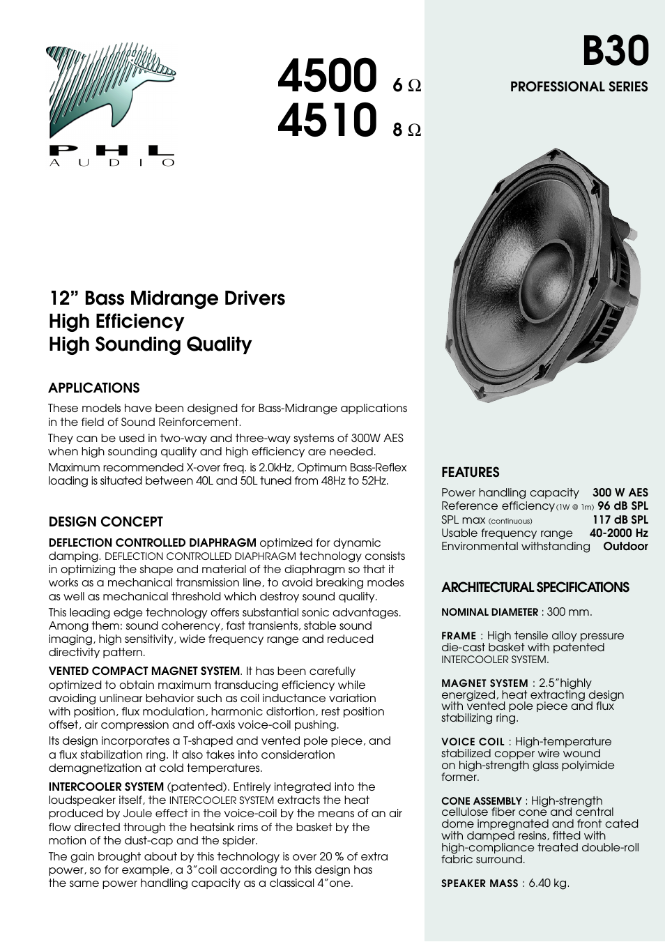 PHL Audio B30 User Manual | 2 pages